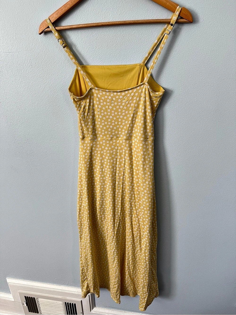 Yellow Floral Ruched Midi Dress